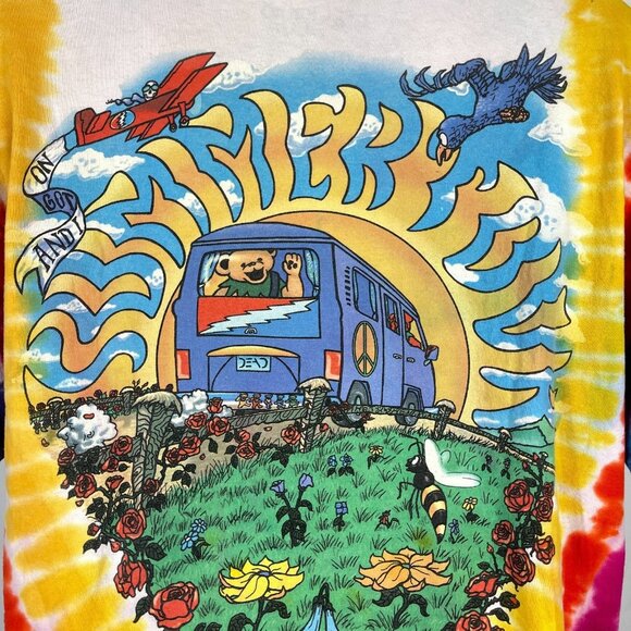 Grateful Dead Summer Tour 1994 Vtg Mens T-Shirt Tie Dye size XL +DeadHead Button - Picture 9 of 14